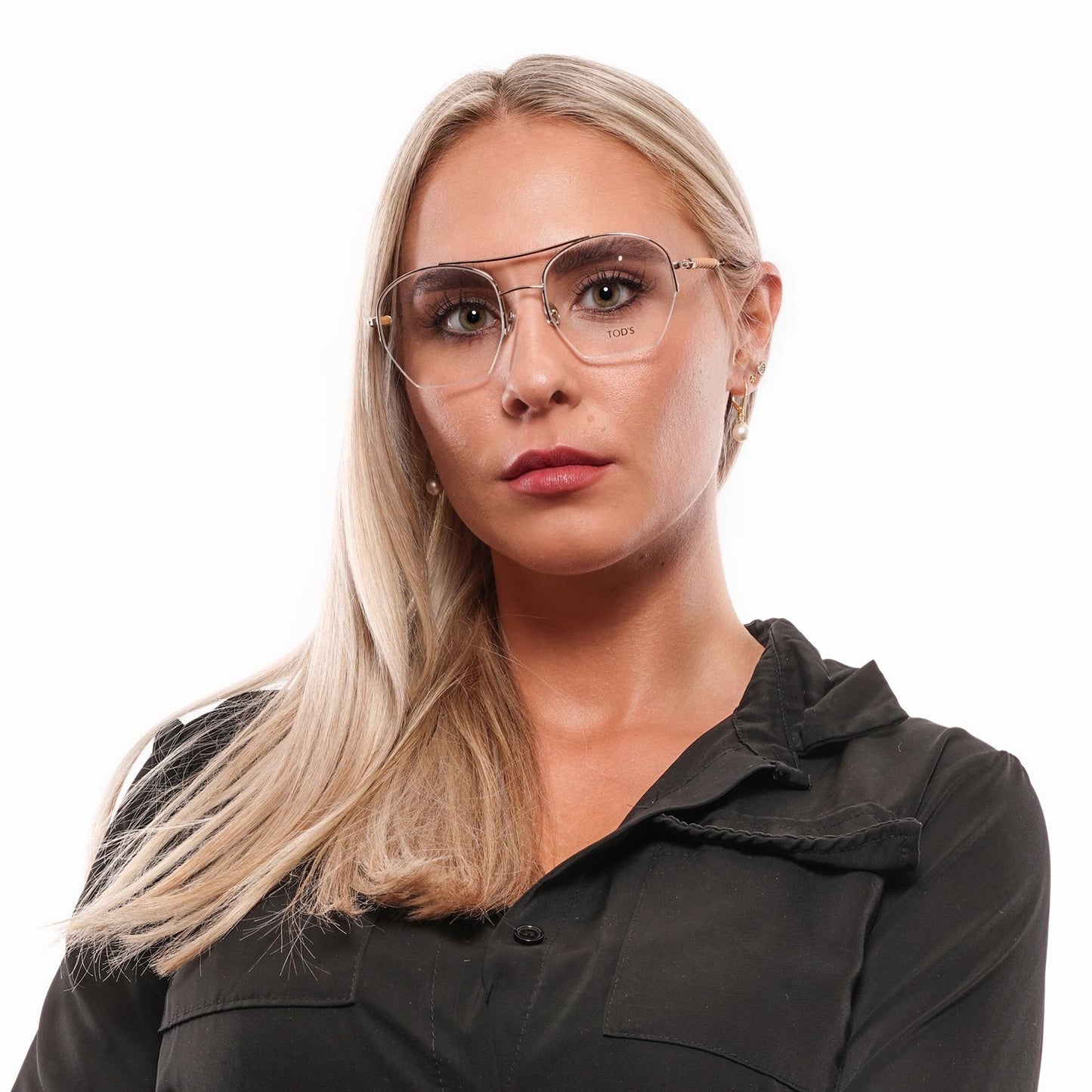 Silver women's optical frames by Tod's with 140mm frame width and temples length