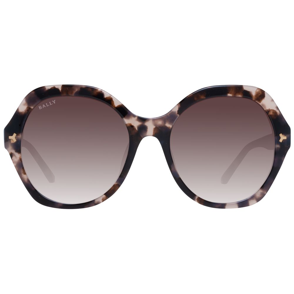 Brown plastic frame sunglasses with gradient lenses and full-rim design