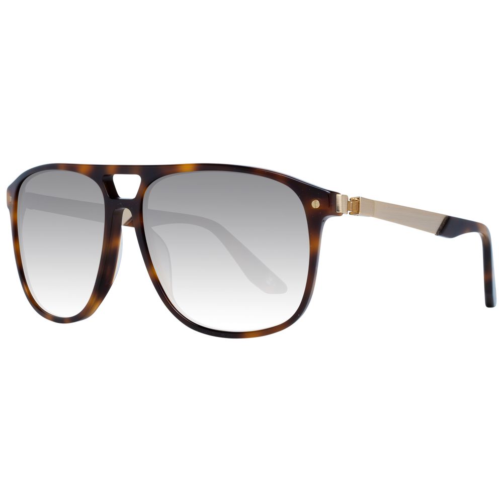 Brown square men sunglasses with full-rim plastic frame and gradient lenses