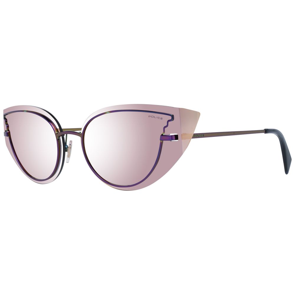 Stylish purple women sunglasses with police logo and UV protection