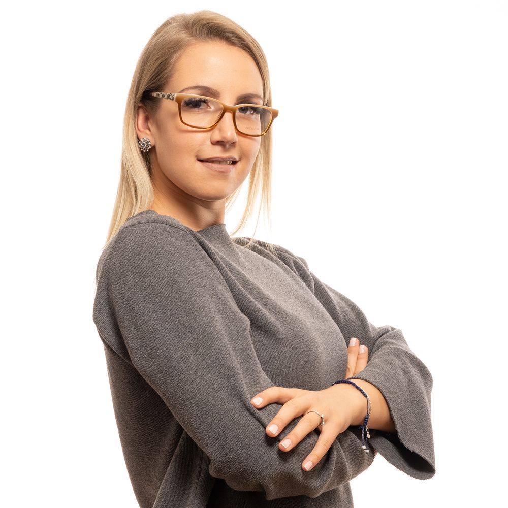 Plastic Rectangle style Brown Women Optical Frames with 54-16-140 size