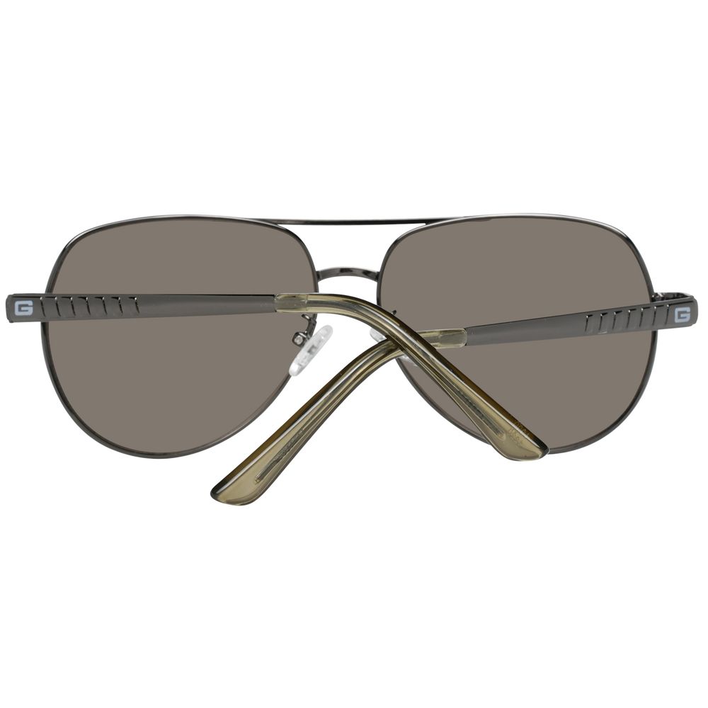 Guess Men's Aviator Sunglasses in Gunmetal with Mirrored Silver Lenses