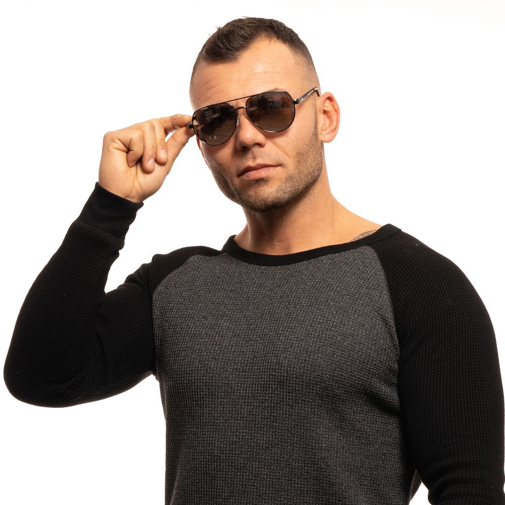 Guess Aviator Sunglasses for Men in Gunmetal with Silver Mirrored Lenses