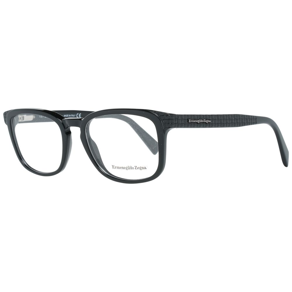 Ermenegildo Zegna Black Men Optical Frames with Plastic Frame Material