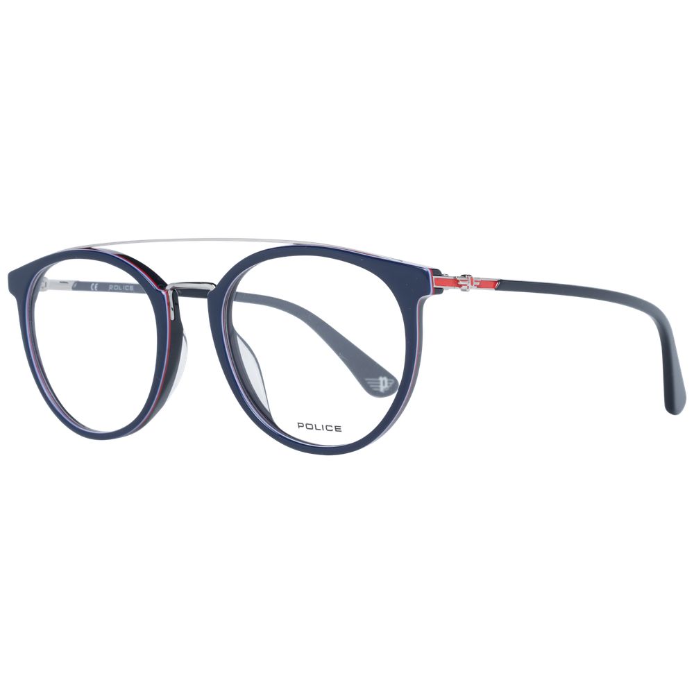 Police Blue Men Optical Frames with Metal and Plastic Frame Material, Full-Rim Style, and Spring Hinge