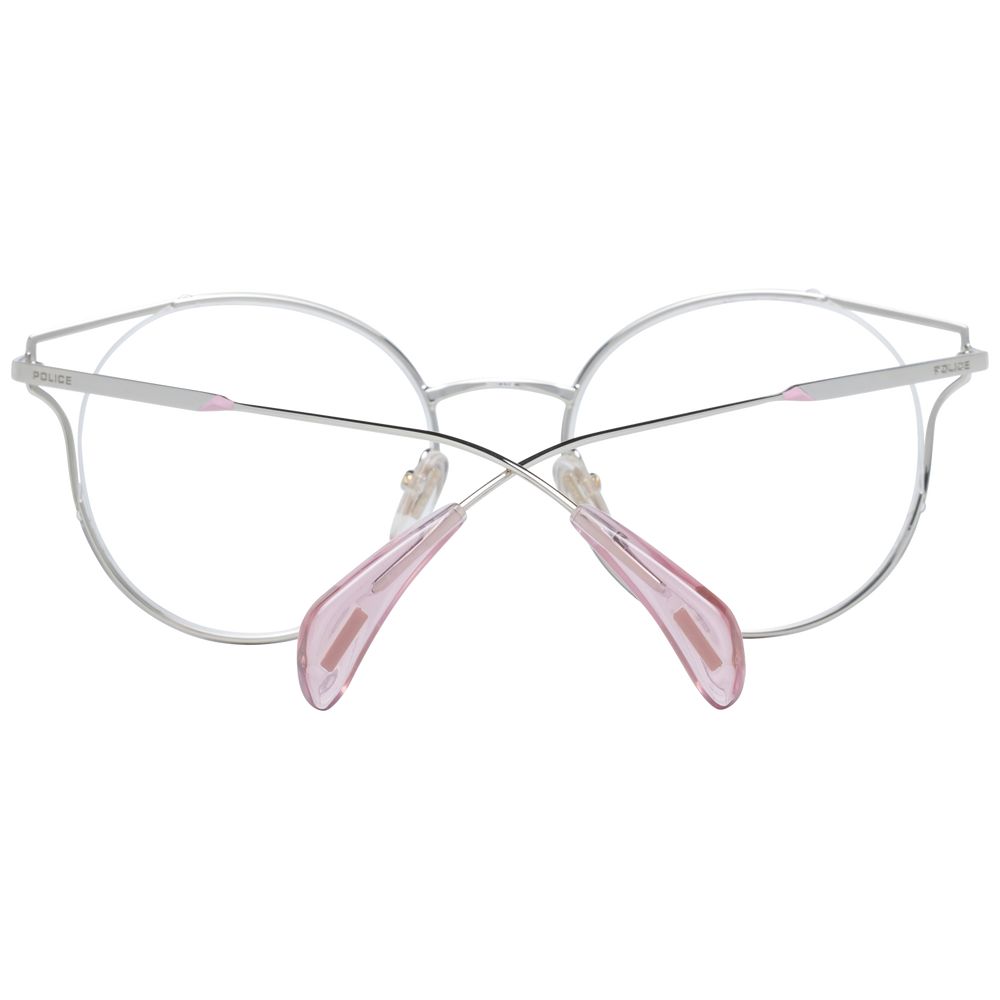 Side view of Police Pink Women Optical Frames with 135mm temples length and branded case included in shipment
