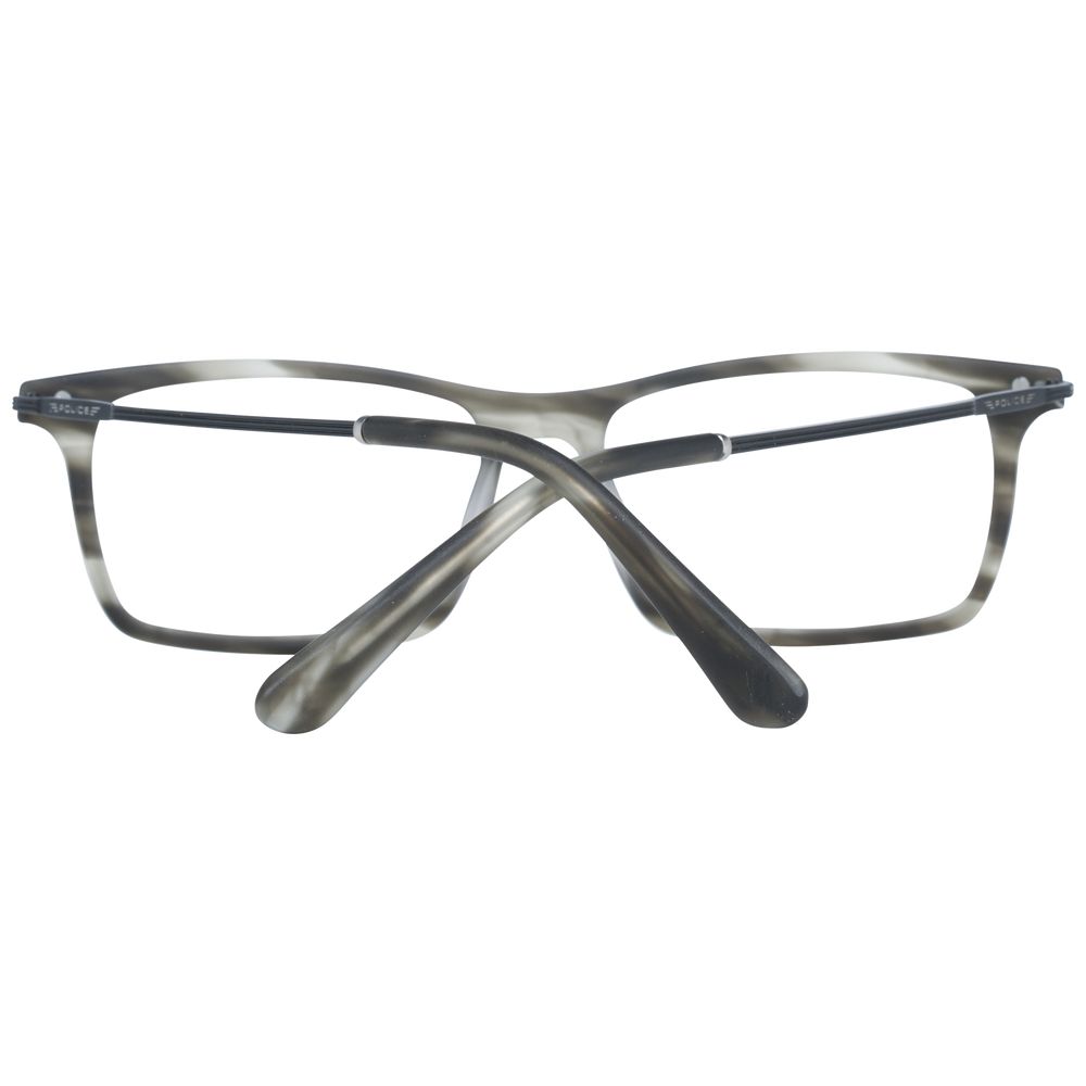 Men's gray full-rim optical frames, 52mm lenses, metal & plastic