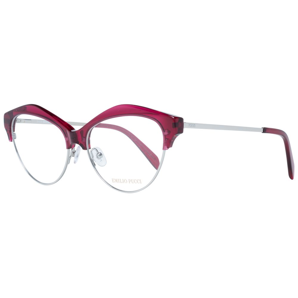 Emilio Pucci Burgundy Women Optical Frames, Cat Eye Style, Metal & Plastic Material