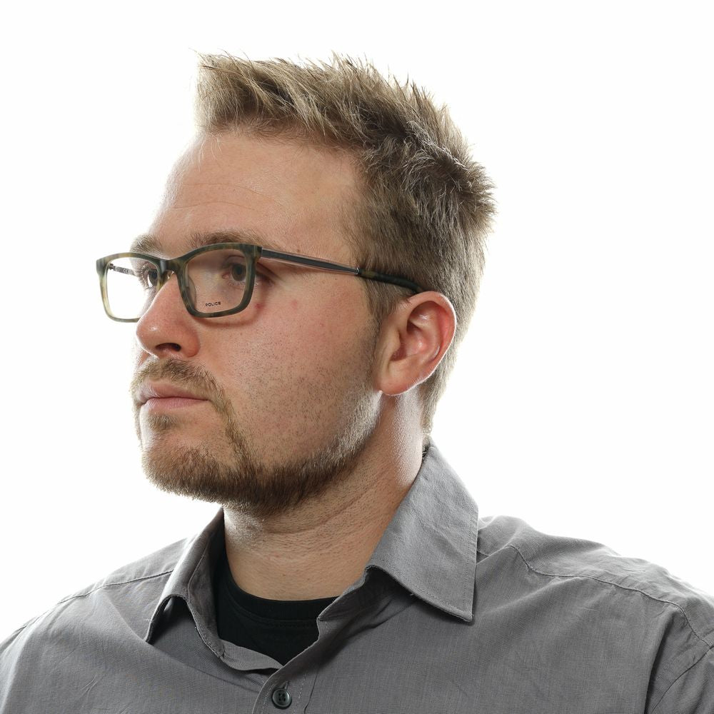 Stylish and durable Police Green Men Optical Frames for fashion-forward individuals