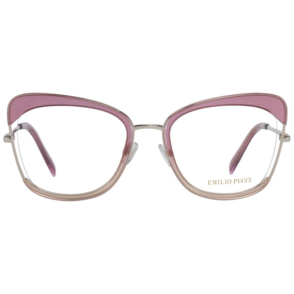Butterfly style rose optical frames for women, 52-17-140 size, demo lenses