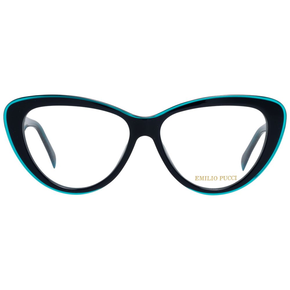 Plastic full-rim frames in vibrant turquoise for women