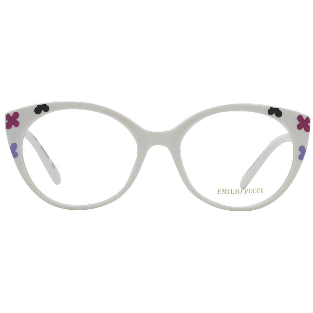 Plastic cat eye style frames in white for women, 54mm lenses width