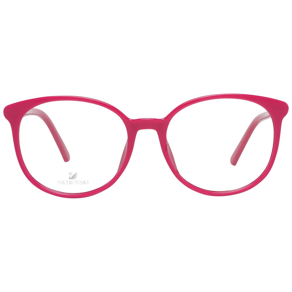 Close up of the purple full-rim Swarovski Women Optical Frames, 52-17-140 size, with plastic lenses