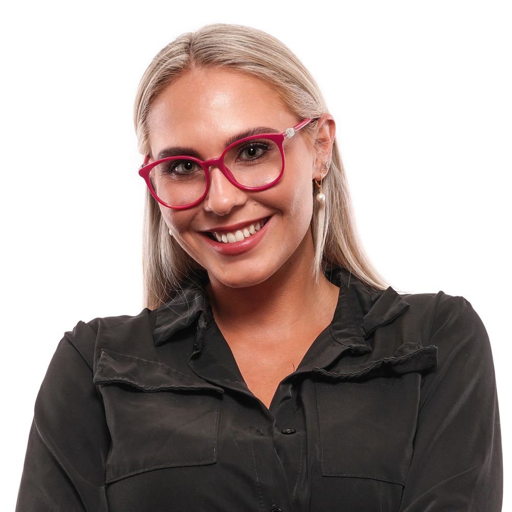 Angle view of the Swarovski Purple Women Optical Frames, 52mm lenses width, 46mm lenses height, 17mm bridge width