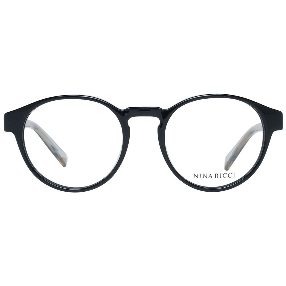 Black women optical frames with 49-19-140 size, black plastic material