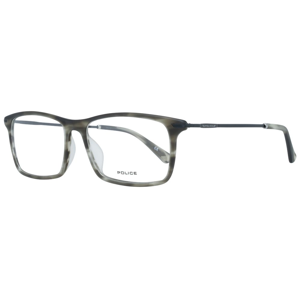 Police gray men optical frames made of metal and plastic with full-rim style and branded case included