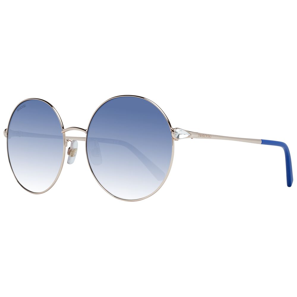 Swarovski Rose Gold Women Sunglasses with Blue Gradient Lenses