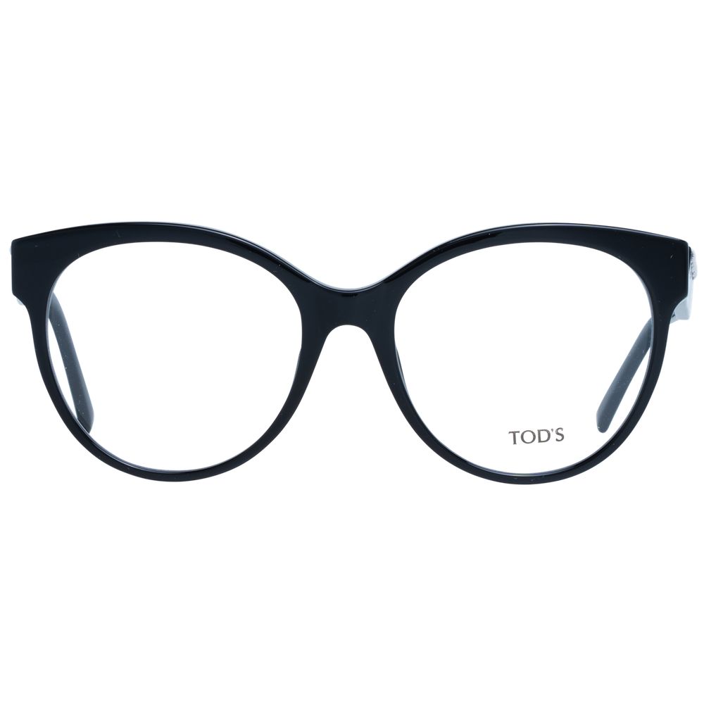 Plastic frame and demo glasses lenses in black color