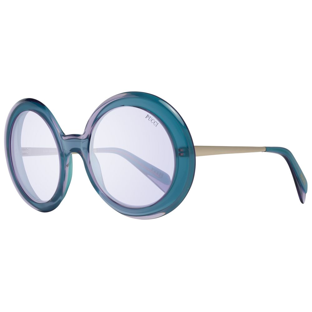 Emilio Pucci Turquoise Women Sunglasses with Purple Plastic Lenses and Metal & Plastic Frame