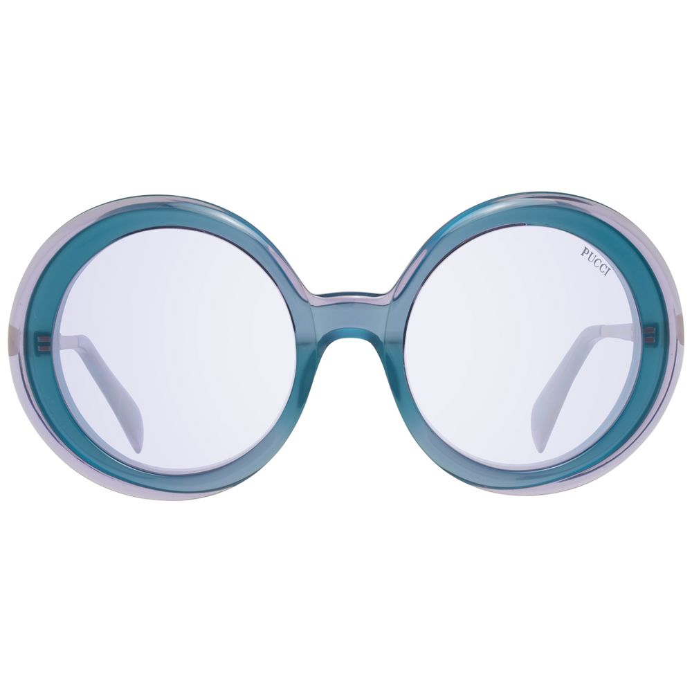 Round style Turquoise Women Sunglasses with Purple Plastic Lenses and 100% UVA & UVB Protection