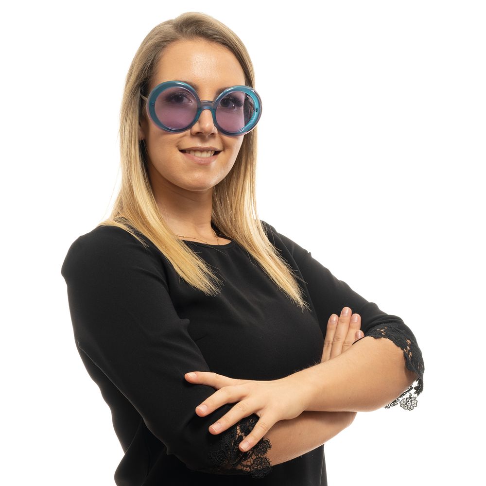 Full-Rim Turquoise Women Sunglasses with 57-23-135 Size and Branded Case Included