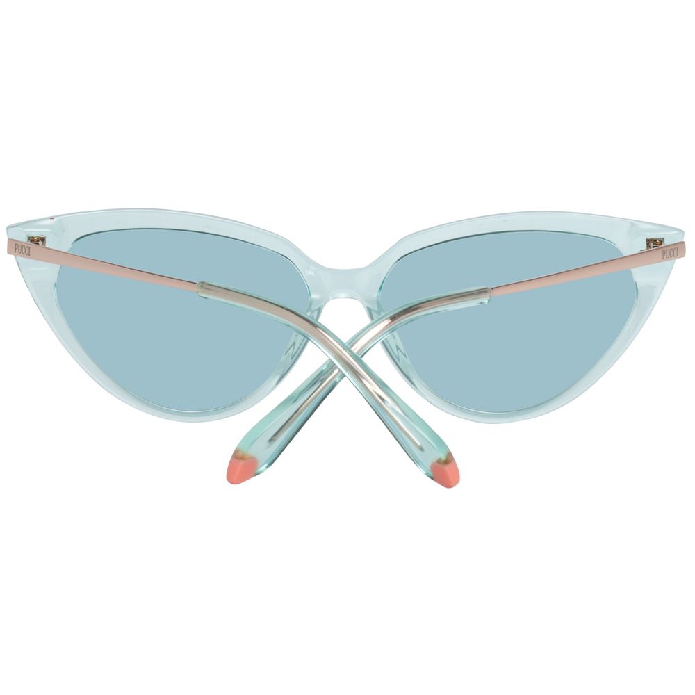 Women's Turquoise Plastic Lenses Sunglasses with Full-Rim Style