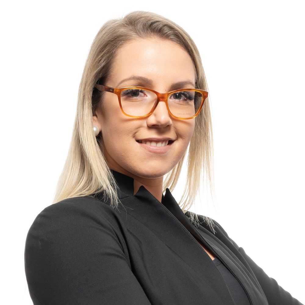 Women's brown optical frames with 14mm bridge width and 135mm frame width