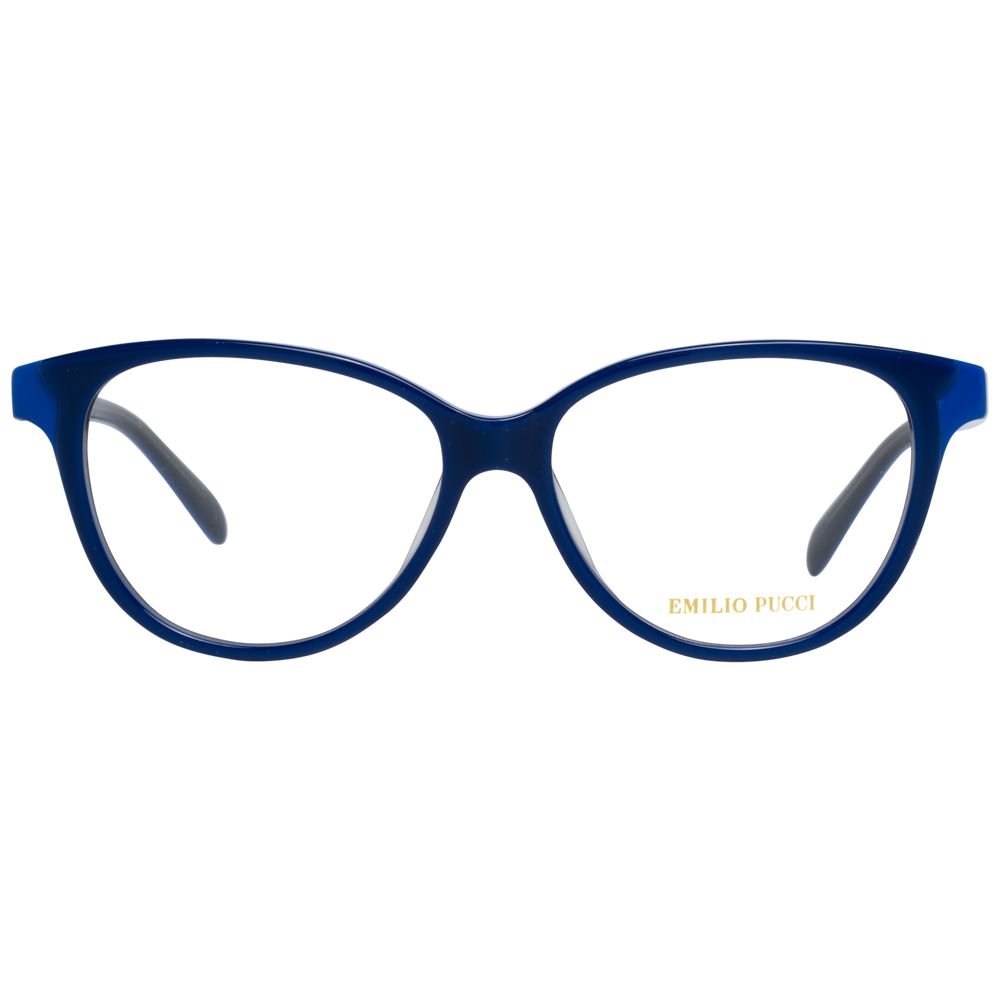 Blue full-rim plastic optical frames for women with spring hinges