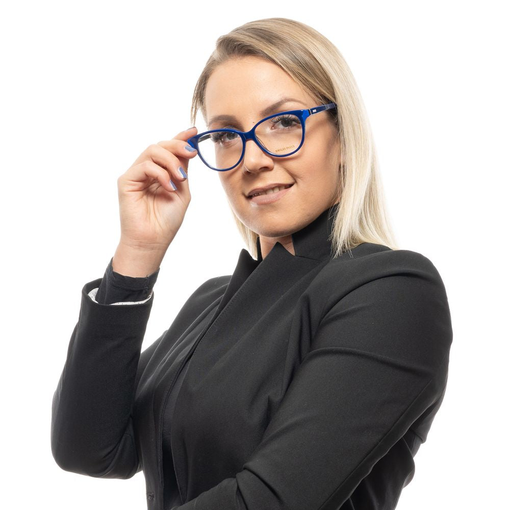Butterfly style blue women optical frames by Emilio Pucci with branded case included