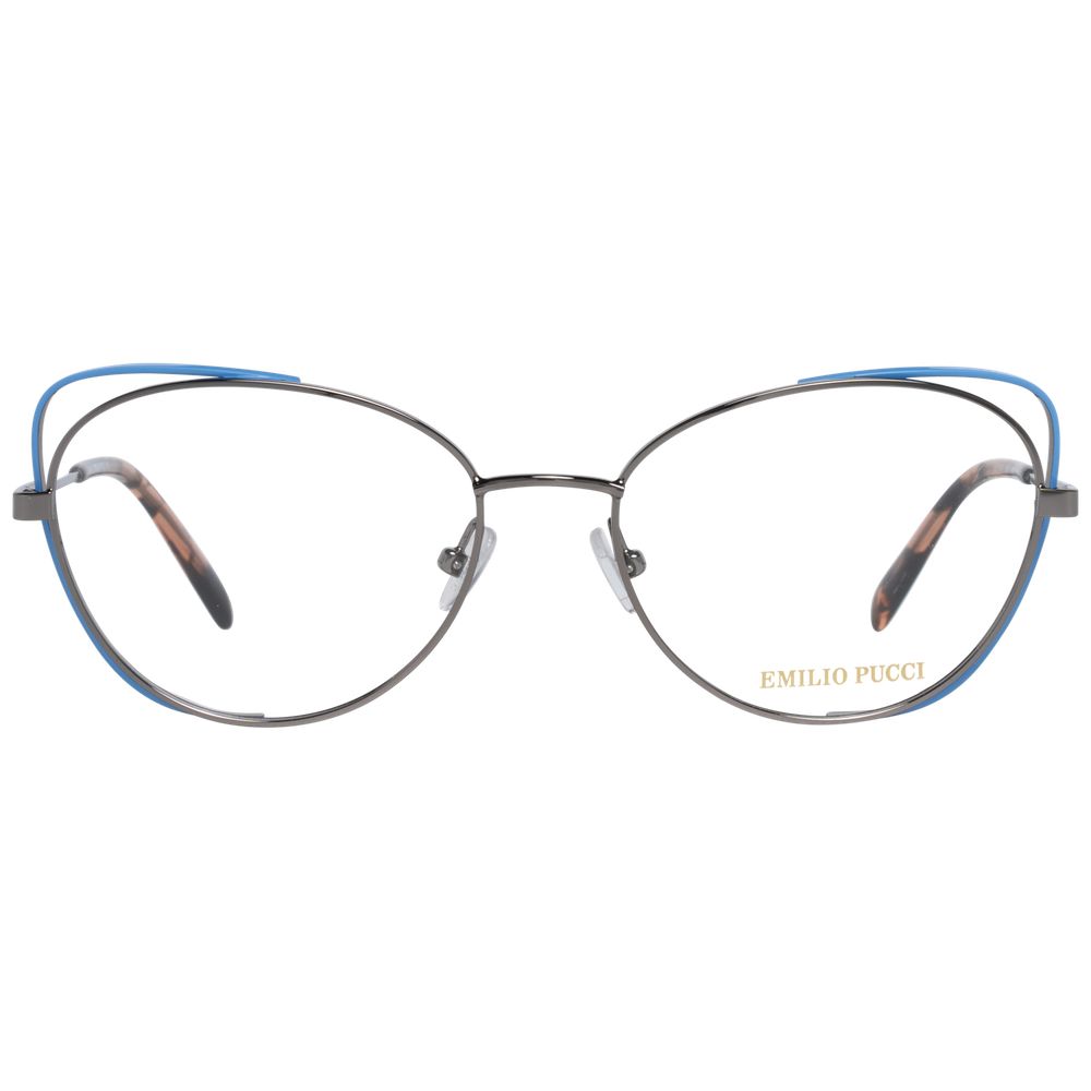 Metal full-rim silver frames with demo glasses for women