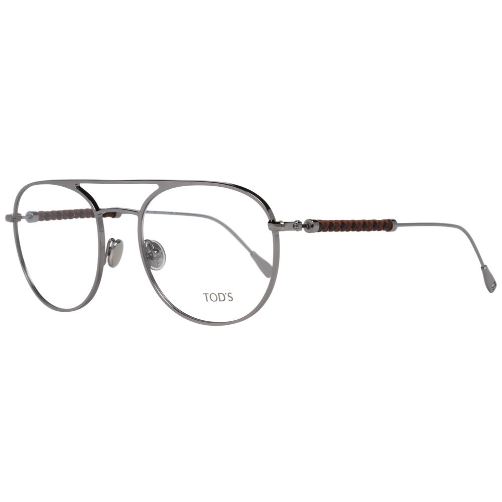 Tod's Silver Men Optical Frames, full-rim metal frame, silver color