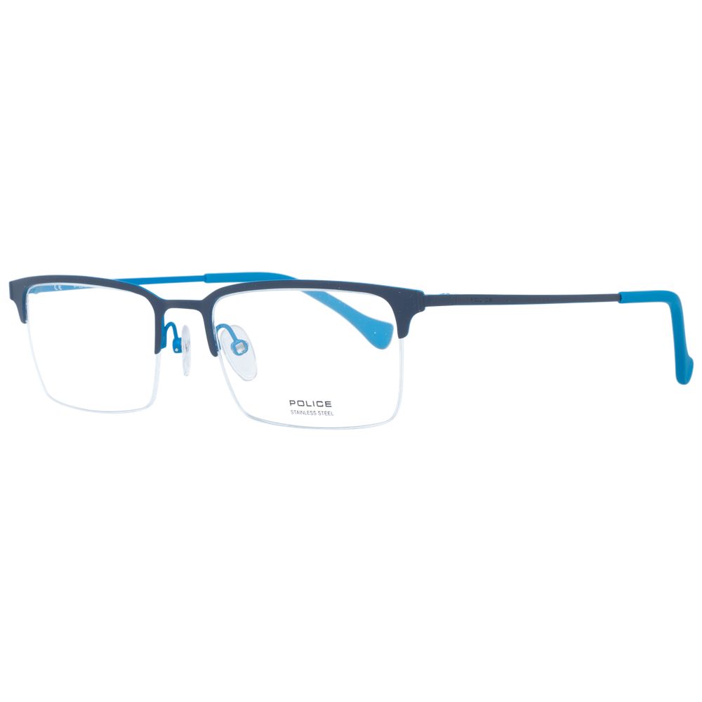 Police Blue Men Optical Frames with Demo Glasses Lenses