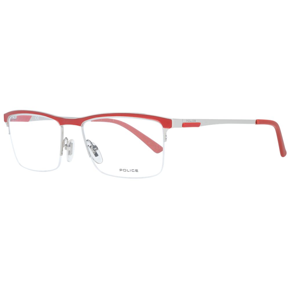 Red men optical frames with metal and plastic frame material, featuring rectangular style and demo glasses lenses color