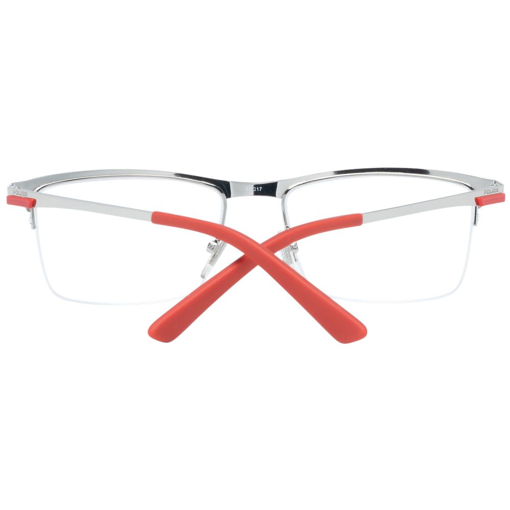 Side view of red men optical frames with 54-17-145 size and no extra lenses effect
