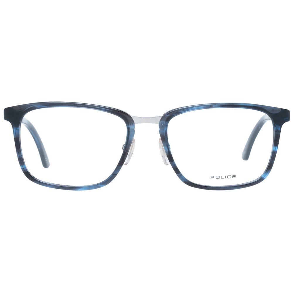 Close-up of blue full-rim men's optical frames