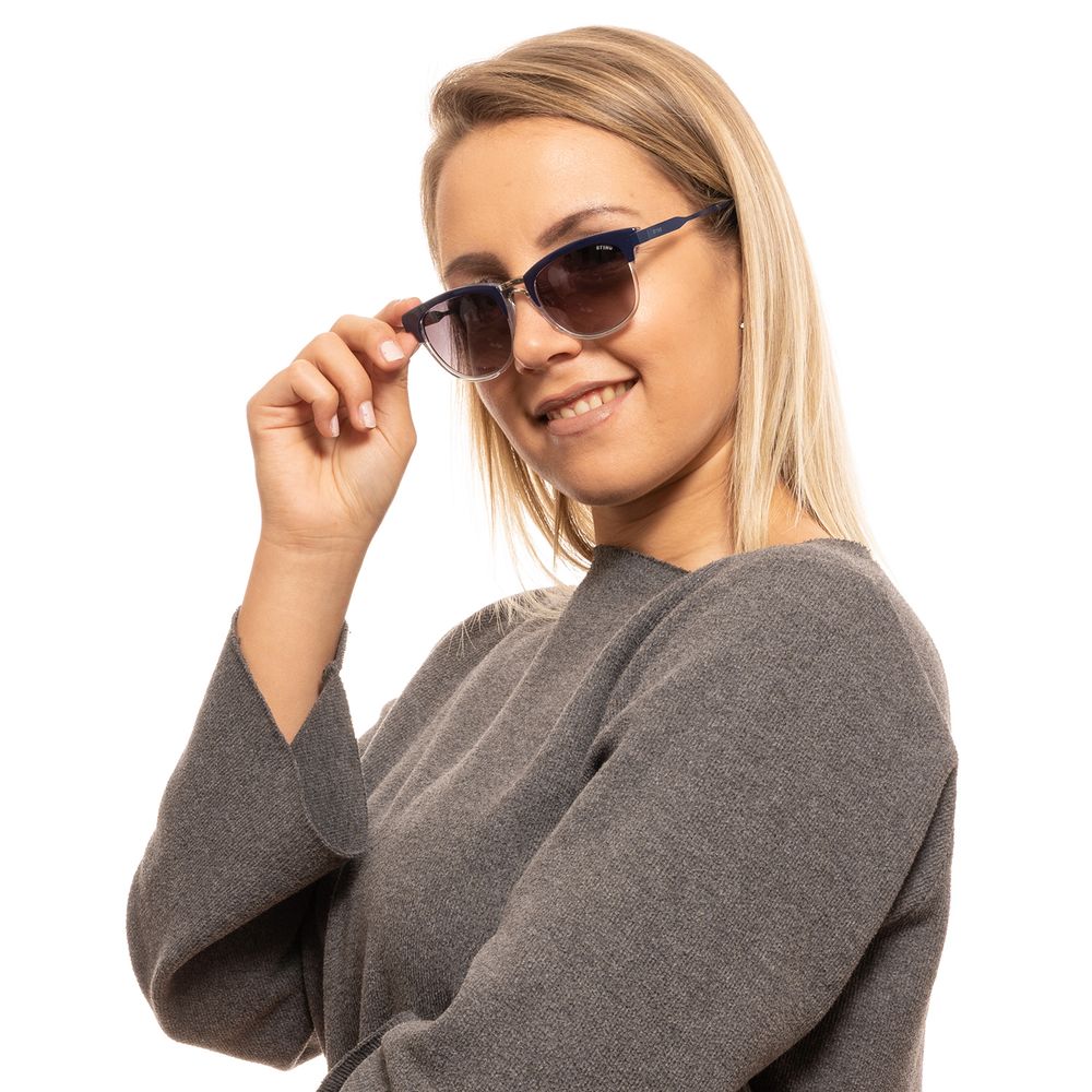 Blue unisex sunglasses with full-rim and branded case included