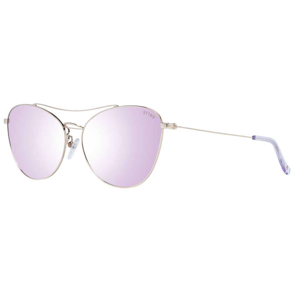 Stylish gold cat eye sunglasses for women with mirrored lenses