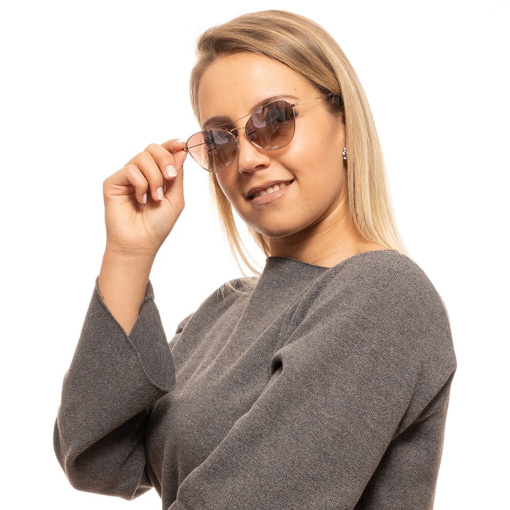 Gold women's sunglasses with 100% UVA & UVB protection and cat eye style