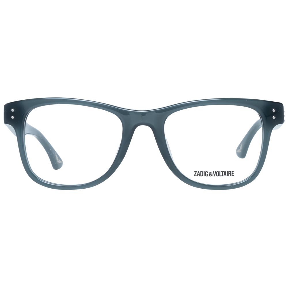 Full-rim oval style green plastic frames with transparent lenses