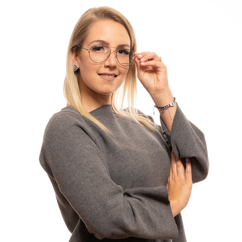 Gold women's optical frames with 55mm lenses width and spring hinge