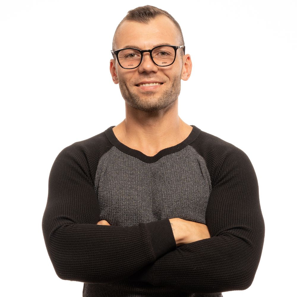 Round full-rim unisex optical frames in black with 52mm lenses width