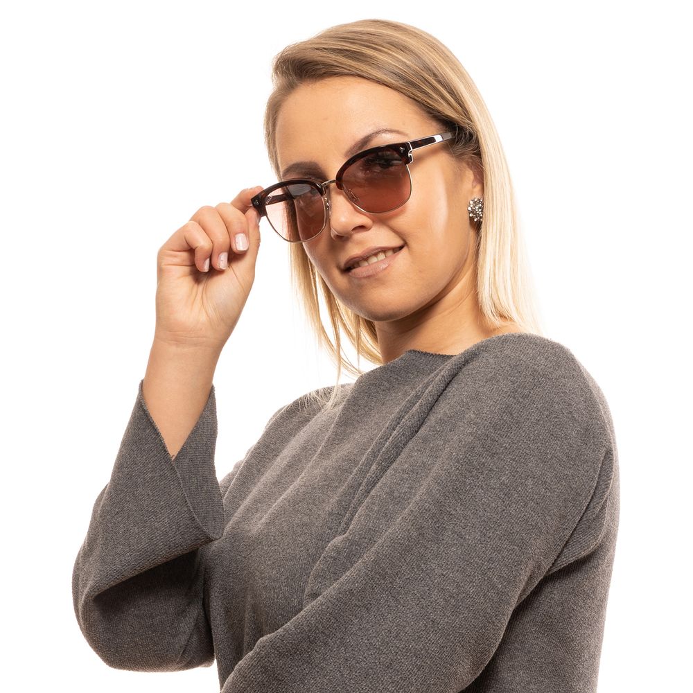 Bally Unisex Sunglasses in Brown with Full-Rim Oval Style