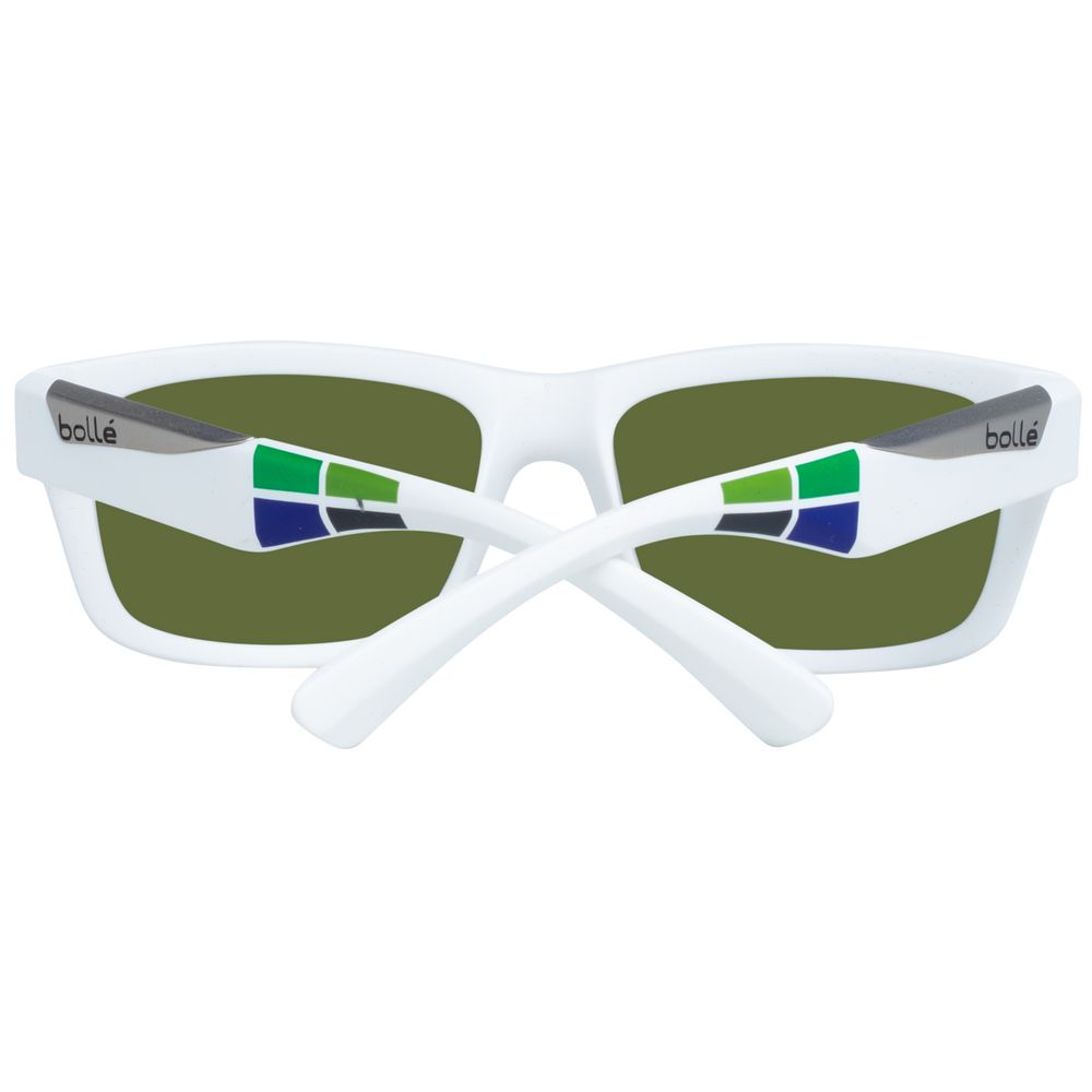 Unisex white sunglasses with full-rim design and 56mm lenses width