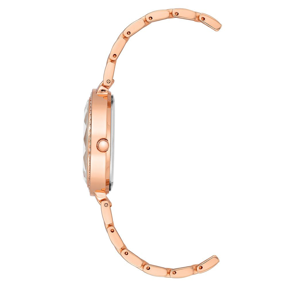 Fashionable Rose Gold Women's Watch with Jewelry Clasp Closure and Mineral Glass