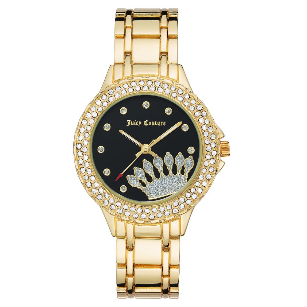 Juicy Couture Gold Women Watch with Quartz Battery and Rhinestone Facing