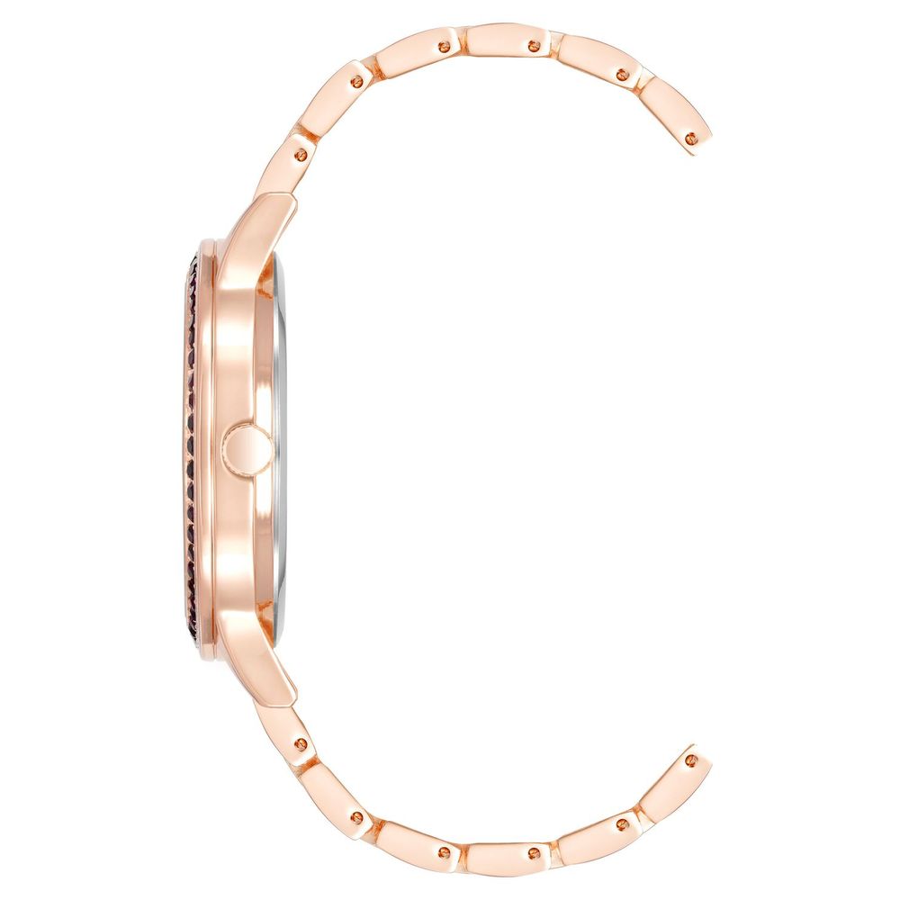 Rose Gold Women Watch with Mineral Glass and Multicolor Metal Wristband