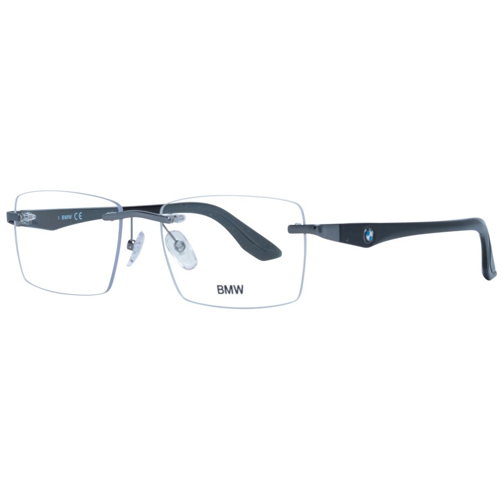 BMW Gray Men Optical Frames in Gunmetal Metal & Plastic Material