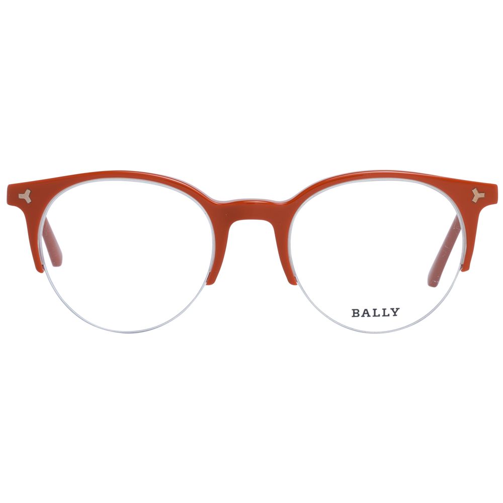 Brown half-rim round optical frames with unisex design