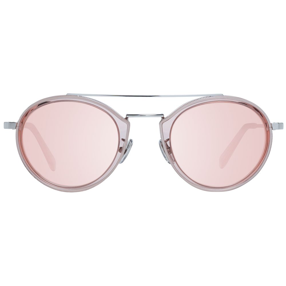 Aviator style men sunglasses with rose metal frame and burgundy mirrored lenses
