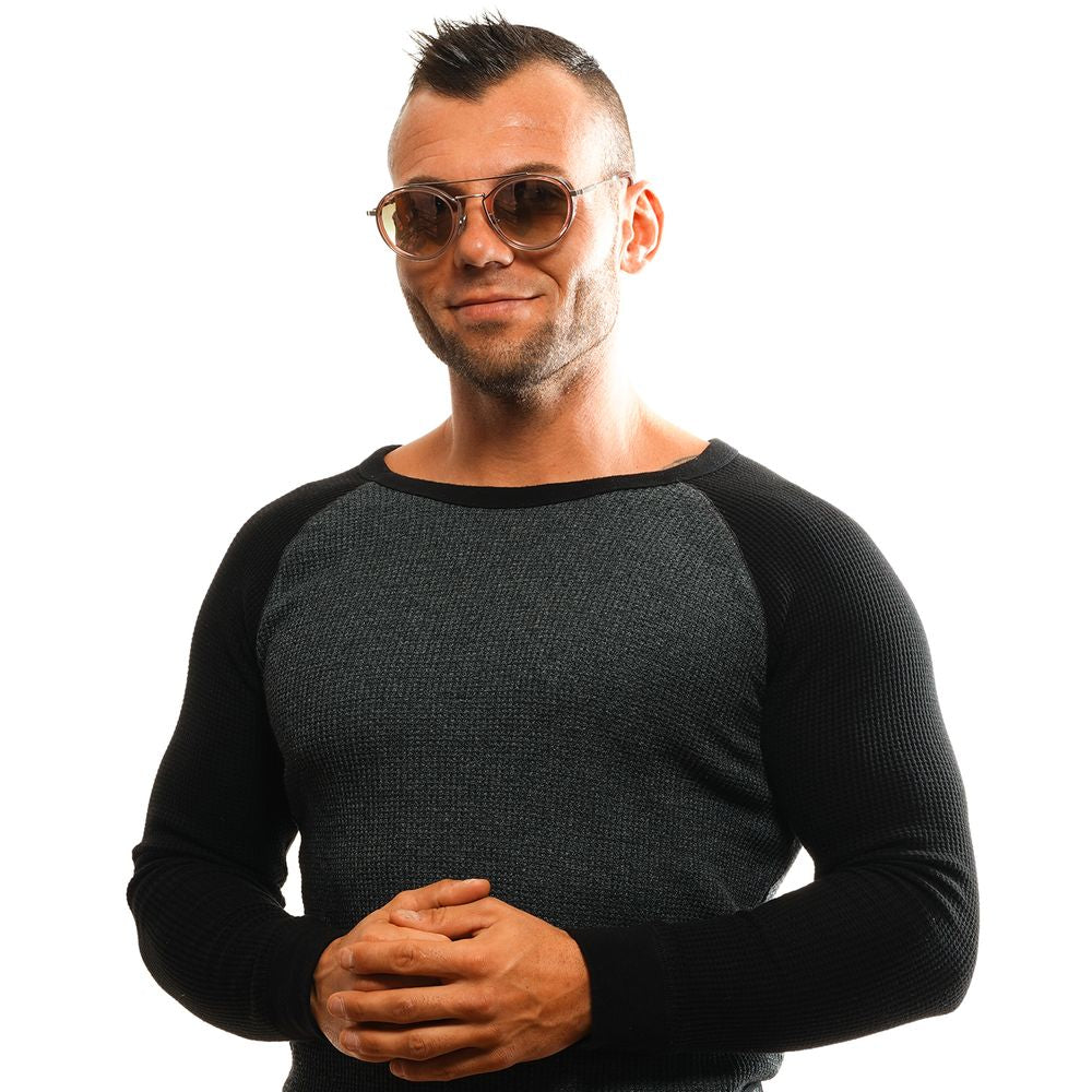 Stylish rose metal aviator sunglasses with burgundy mirrored lenses for men